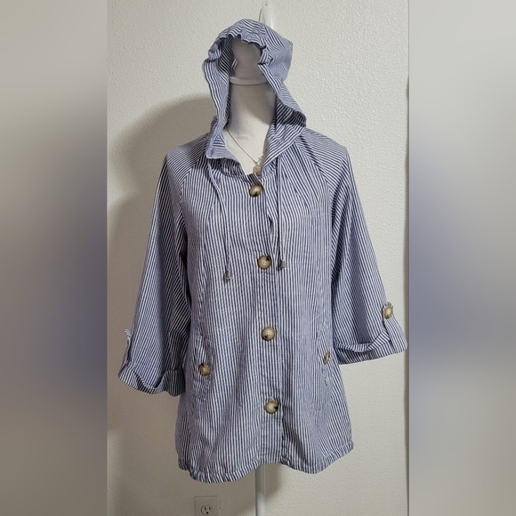 Sigrid Olsen size medium linen blend jacket/hoodie - Picture 1 of 12